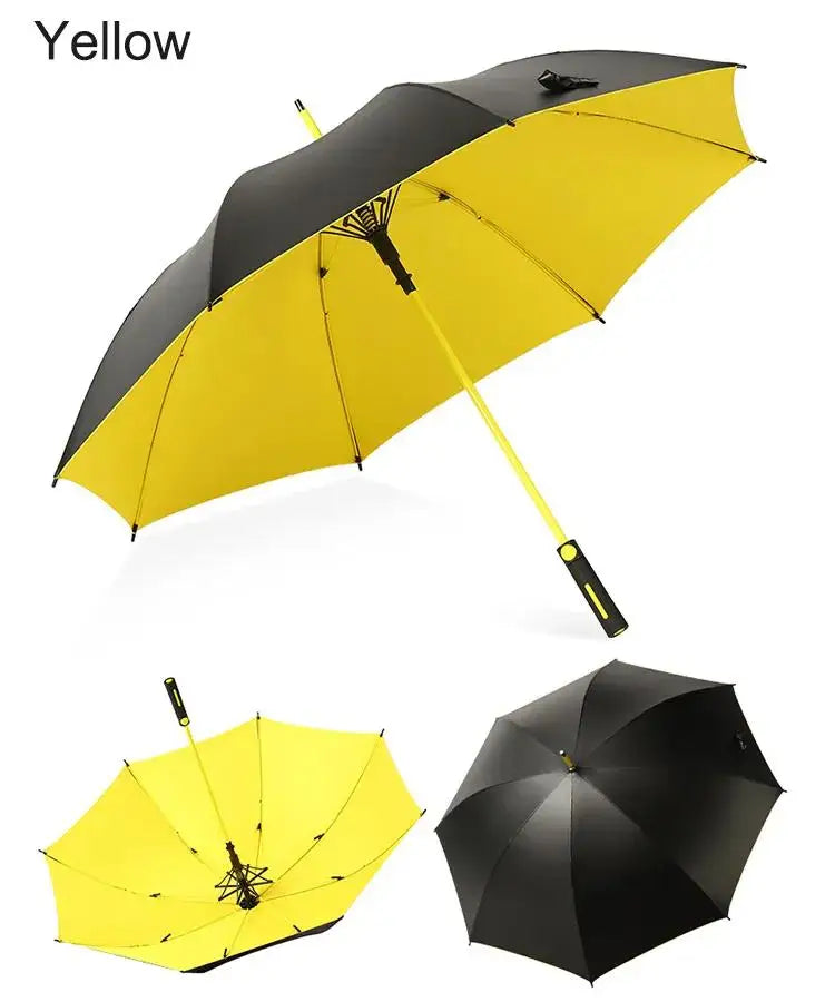 High-End Windproof Fabric Golf Umbrella Double Layer Unique Colors Travel Business Promotion Advertise Straight Rain Umbrella