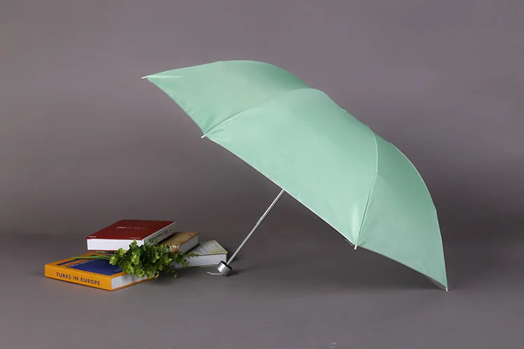 Factory Price 3-Folding Rainproof Windproof Umbrellas With Sier Coating Quick Shipment Fabric Plastic Handle Promotional Style