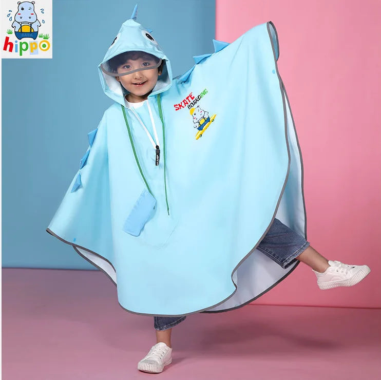 Little Dinosaur Cloak Children's Raincoat Kindergarten Elementary School Baby Cartoon Poncho