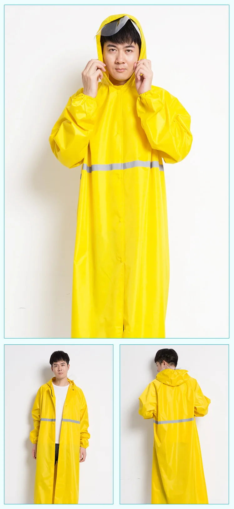 Motorcycle Raincoats  Long Reflective Customs Poncho One-piece Waterproof Rain Coat for Adult Secondary image