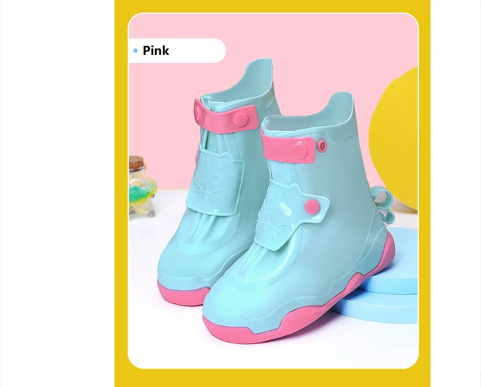 Kids Rain Boots for Outdoor Activities Back School Reusable Waterproof Shoe Covers Wear-Resistant Antislip Winter Summer Seasons