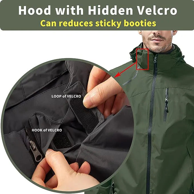 Lightweight Polyester Rainwear Men Waterproof Windproof Hooded Jacket Hiking Cycling Travel Customizable Size Logo Decoration