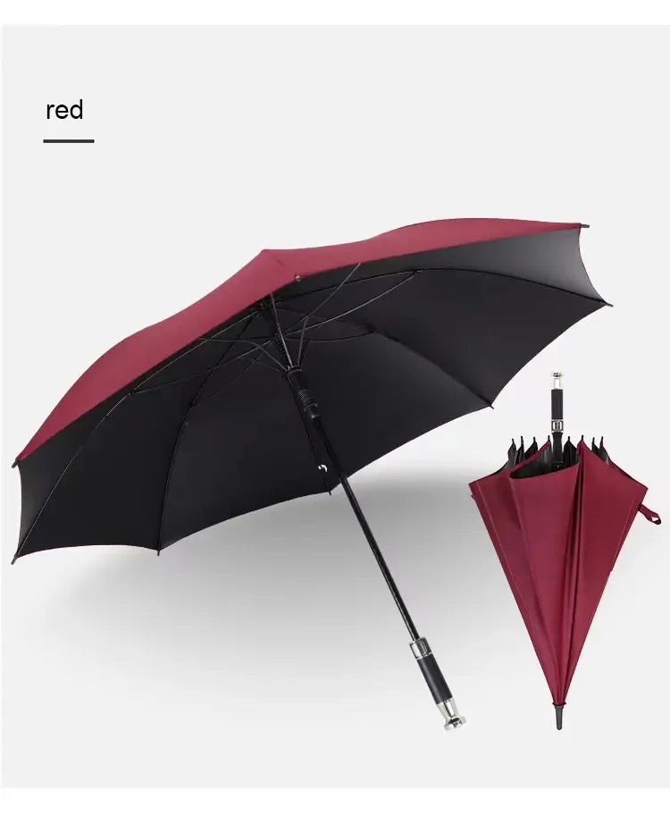 Delux Brand High Quality Custom Logo Printing Golf Umbrella Windproof Rolls Royce 12K Pongee Panels UV Rubber Factory Big Size