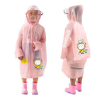 Cartoon Animal Style Waterproof Poncho Jas Hujan Anak  Hooded Rainwear Rainsuit Kids Raincoat