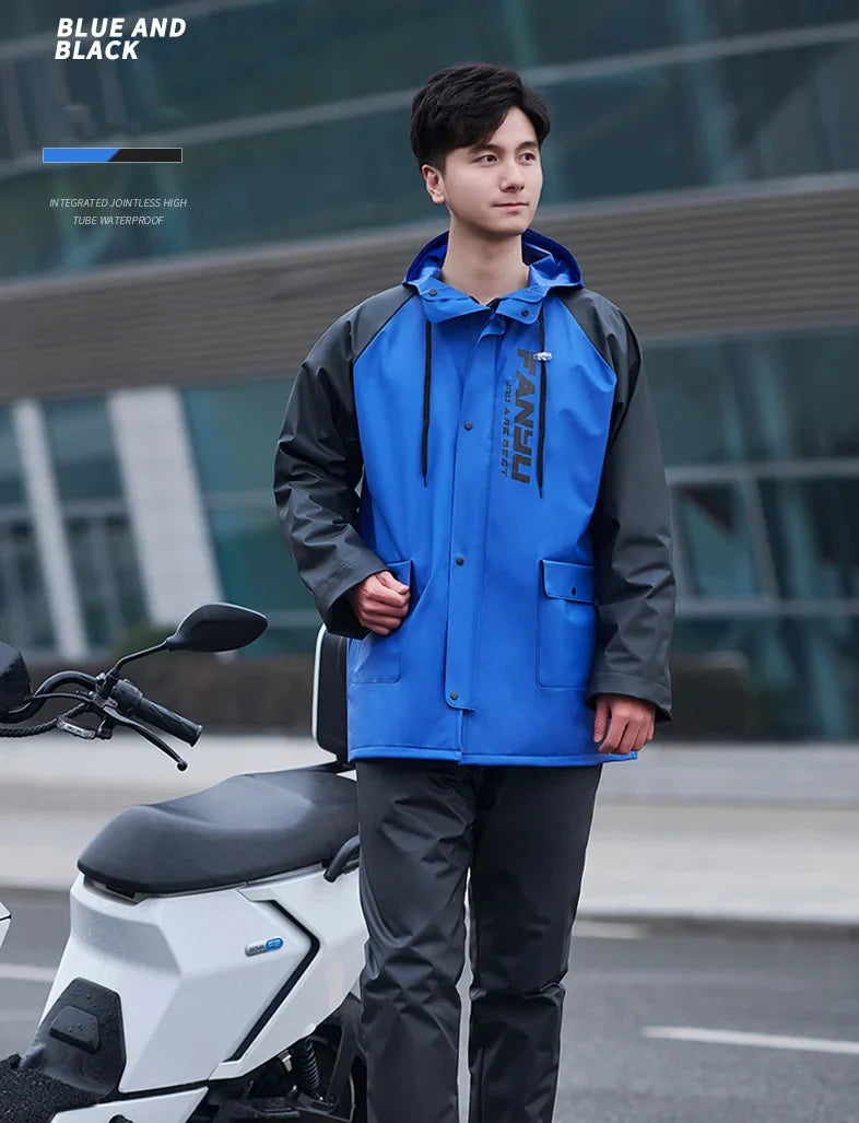 Raincoat and Rainpants Suit Unisex Jacket Hiking Takeaway Rider Rainstorm Prevention Motorcycle Tiktok Secondary image