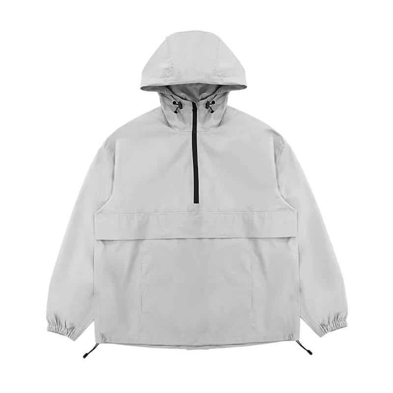 Unisex Rain Jacket With Big Pocket Custom Logo Print Waterproof Hooded Outdoor Poncho Single Layer Rain Wear Raincoat Adjustable