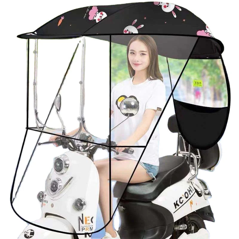 Universal Anti-UV Waterproof Sun Shade Rain Cover Motor Scooters Mobility Electric Cars Fully Enclosed Automatic Open UV Main image