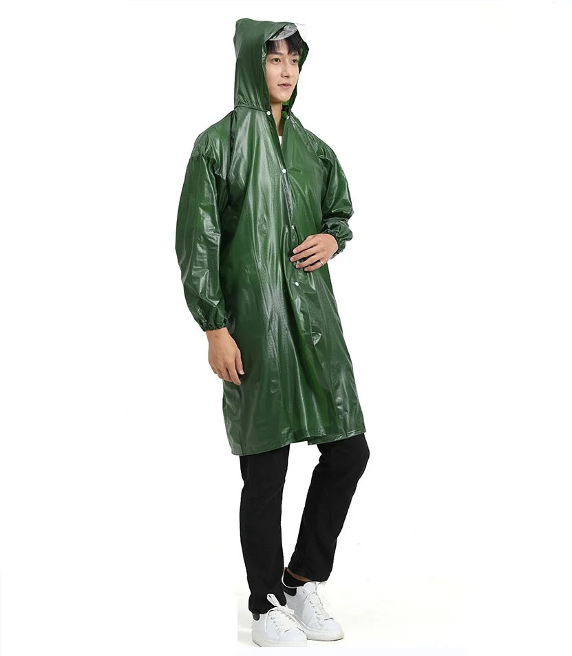 High Quality PVC Long Plastic Raincoat Waterproof Reusable Poncho Adults Modern Style Rainwear Motorcycle Travel Outdoor Tours