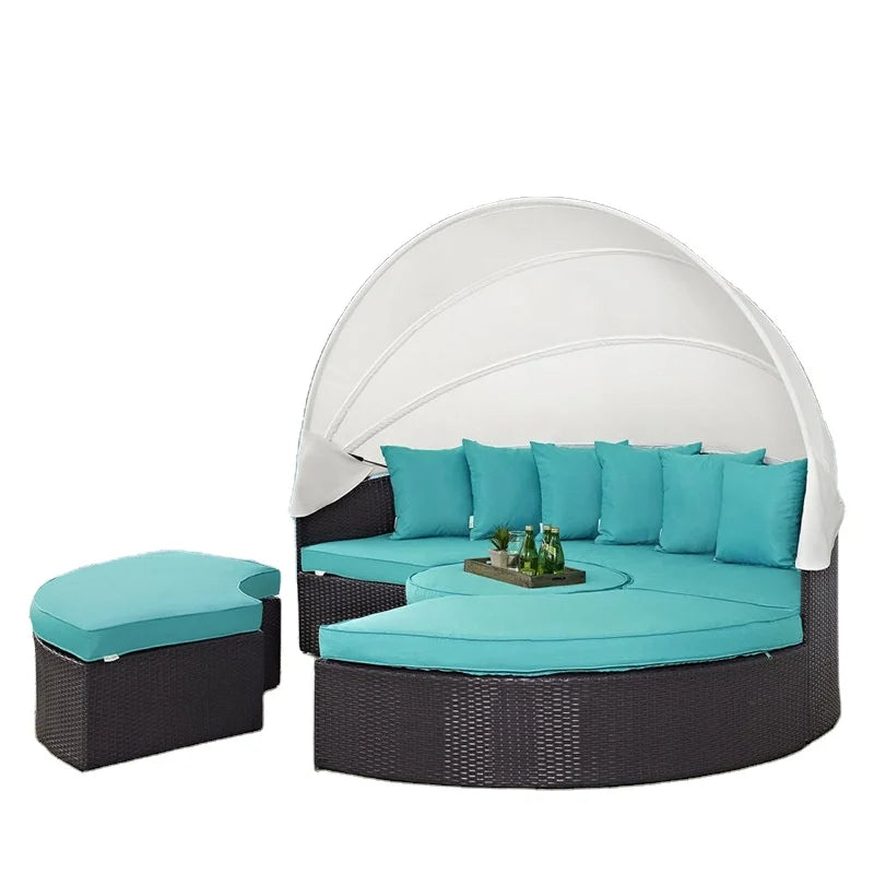 Modern Round Sofa Day Beds Outdoor Furniture Sun Loungers and Sun Beds for Relaxing for Hotels Parks Villas Main image