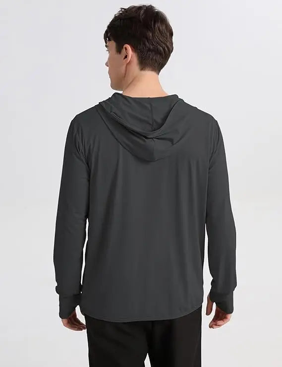 Men's UPF 50+ Sun Protection Outdoor Lightweight Full Zip Hoodie Rain Jacket Long Sleeve Fishing Hiking Performance Shirt Secondary image