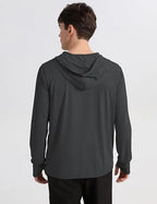 Men's UPF 50+ Sun Protection Outdoor Lightweight Full Zip Hoodie Rain Jacket Long Sleeve Fishing Hiking Performance Shirt