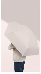 6-Section Windproof Fabric Folding Umbrella EVA Mini Case UPF50+ UV Protection Black Dye Pocket Rain Umbrella Gift Packing