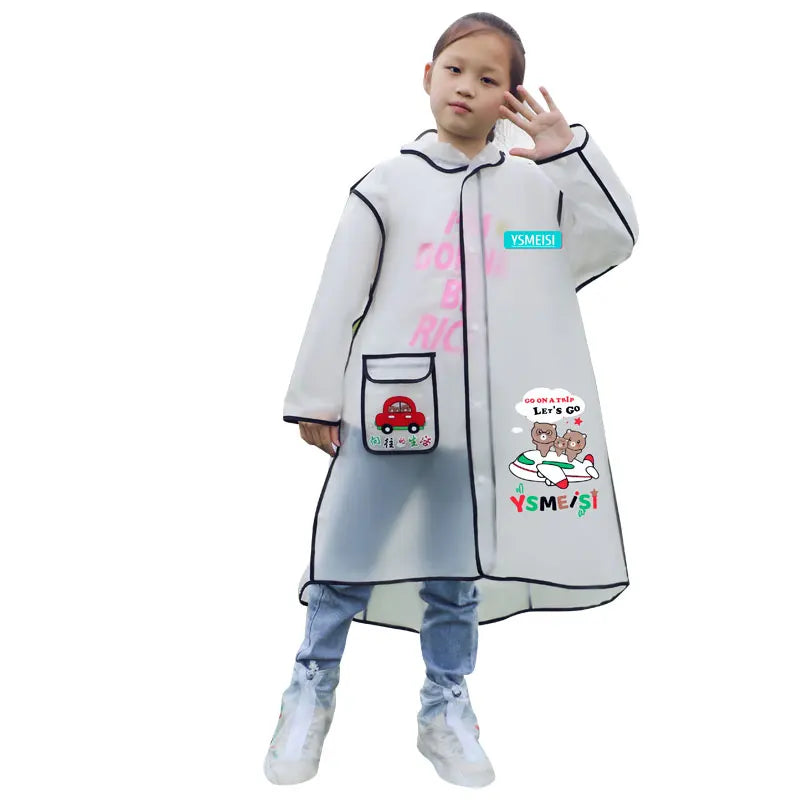 Custom Eco-Friendly Kids Raincoat Durable PVC Material Waterproof Rainwear Logo Print Windproof XXL Rain-proof Pants Walking