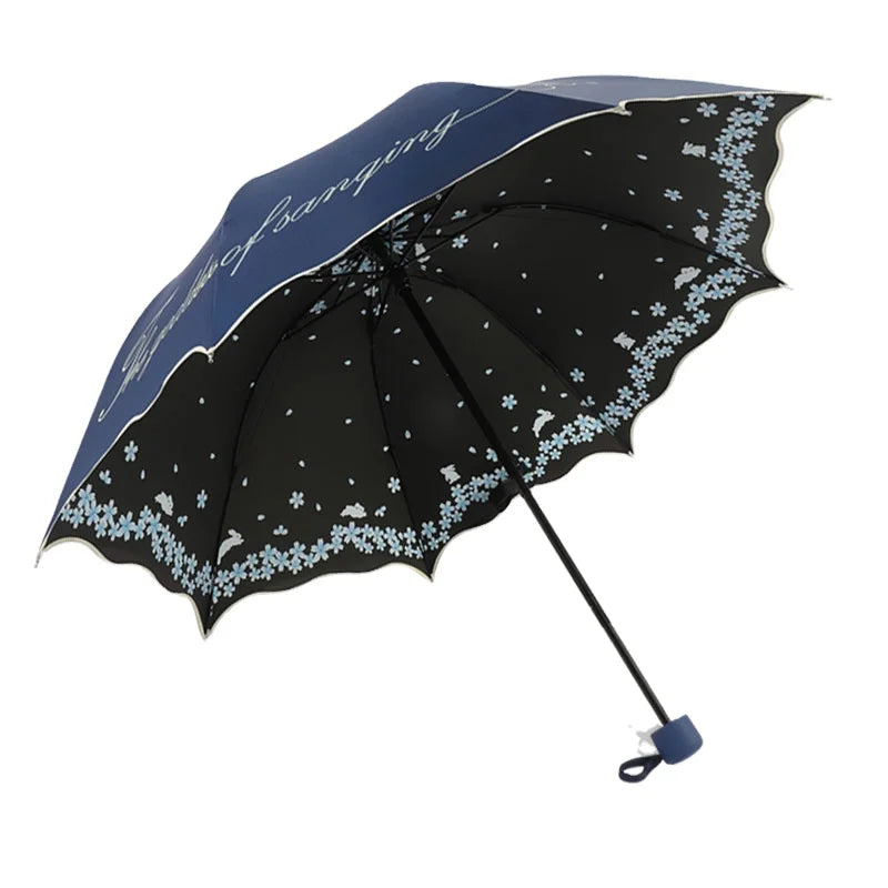 Wholesale Customizable Fabric Umbrella UV Protection Outdoor Rain Beach Features Sunny Rainy Scenes Logo Printing Promotional