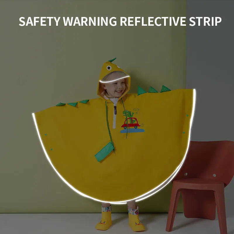 Factory Supply Kids Waterproof Rain Cape Customizable Logo Portable and Reusable Fashion Polyester Hooded Raincoats for Girls