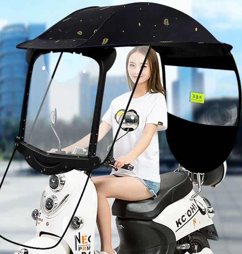 Motorcycle Sun Visor Shade Tent Umbrella Windshield Canopy Motorbike Roof Motor Bicycle Mobility Scooter Sunshade Rain Cover Main image