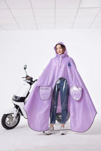 Modern Design Adult Ladies and Girls EVA Long Raincoat Backpack Waterproof Windproof for Outdoor Electric Bicycle