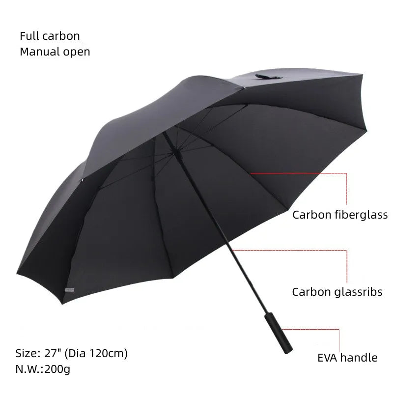 Factory 25 27 30 32 Inch Carbon Fiber Golf Umbrella Super Light Windproof & UV-proof Manual Folding for Adults Secondary image
