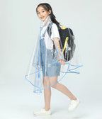 Fashion Transparent Kids Raincoat With Zipper Waterproof Cardigan for Primary Secondary School for Rainy Days Made EVA Children