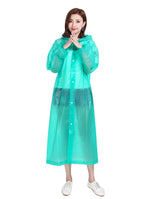 Factory Price EVA Women Poncho Hooded Ladies Waterproof Long Translucent Raincoat Adults Rain Coat
