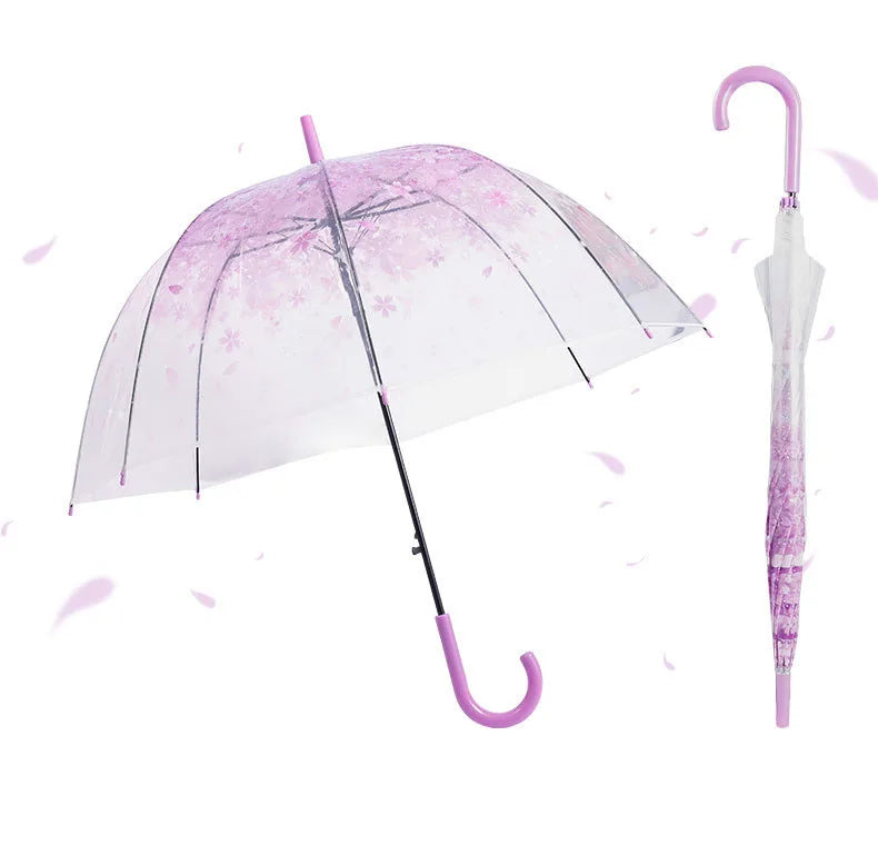 Transparent Dual-Purpose Large Automatic Long Handle Umbrella Windproof Rainproof Man Woman Style Fabric Material Popular Cheap Secondary image