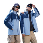 Three-in-One Windbreaker Winter Down Jacket for Women & Men Outdoor Mountaineering Suit with Zipper Windproof & Waterproof