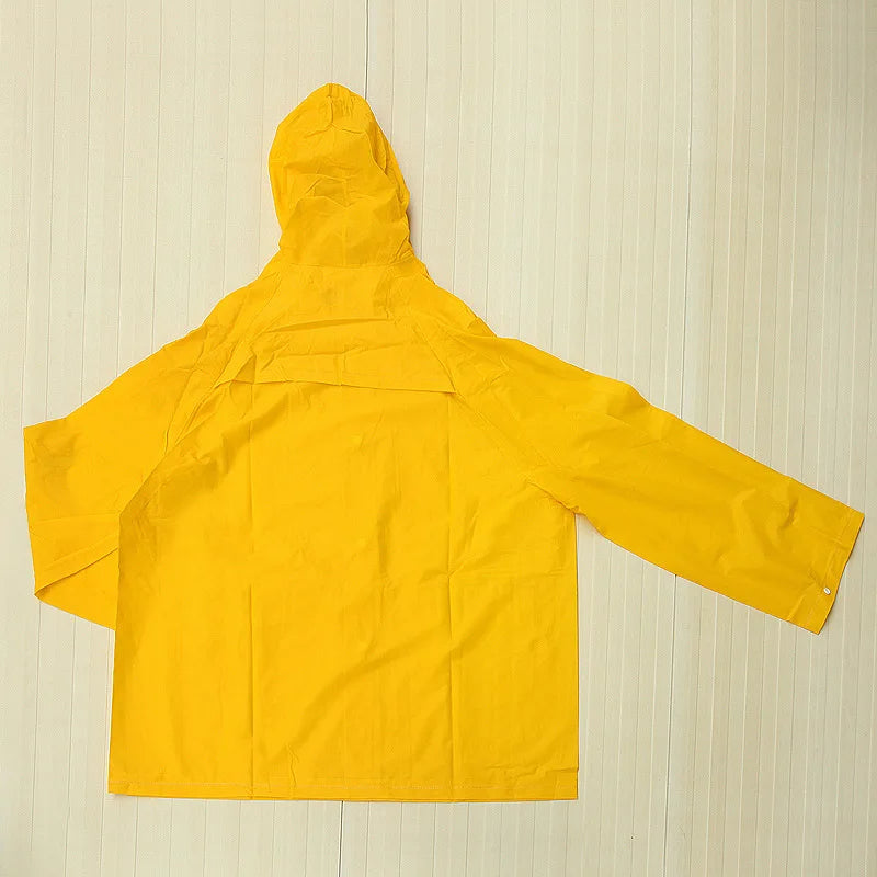 Factory Wholesale  Two Pieces PVC Polyester Rain Coat Water Proof Windproof Custom logo Adult Men Rain Suit