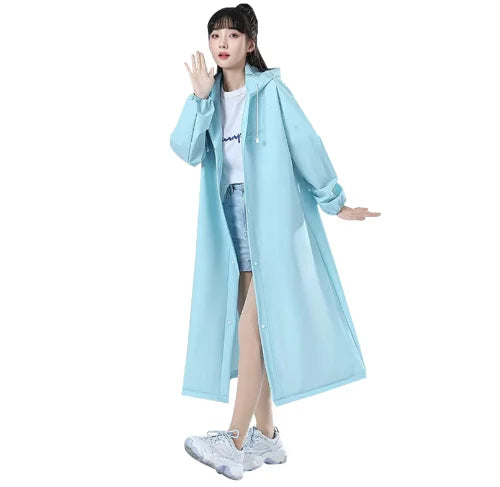 Thickened Eco-friendly Travel Adult EVA Raincoat for Drifting, Portable Adult Non Disposable Raincoat