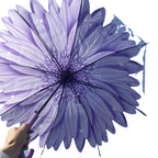 Steel Travel  POE Transparent POE Umbrella Waterproof Adult  With Long Handle Daisy Flower Leaves Umbrella for Kids