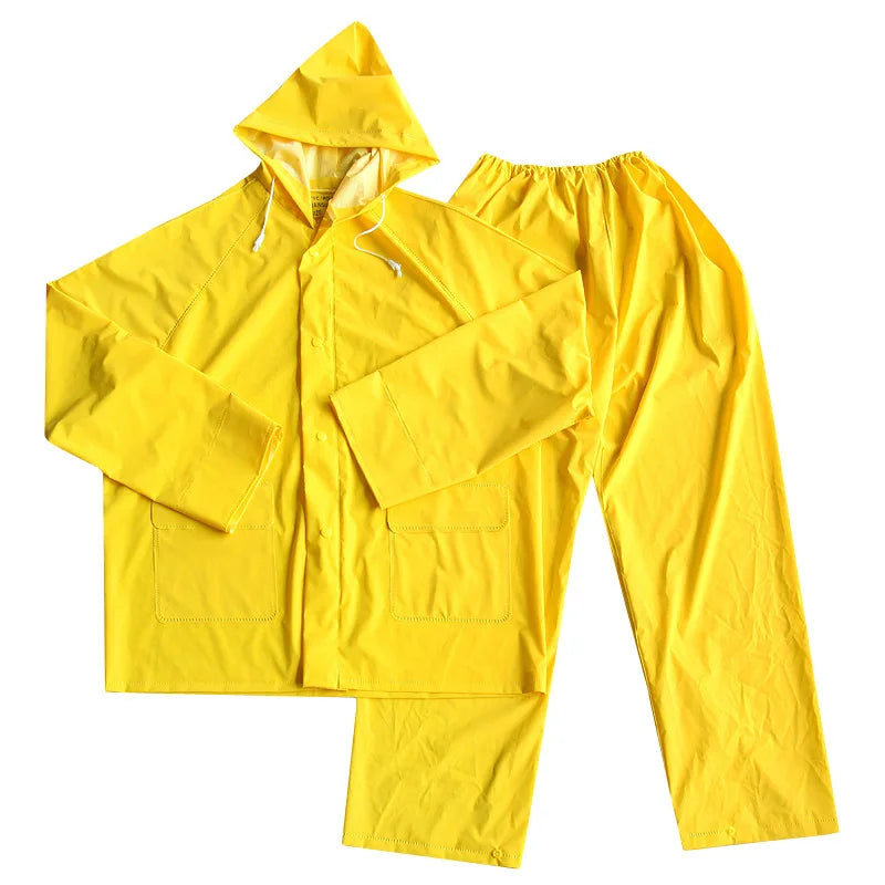Factory Wholesale  Two Pieces PVC Polyester Rain Coat Water Proof Windproof Custom logo Adult Men Rain Suit Secondary image