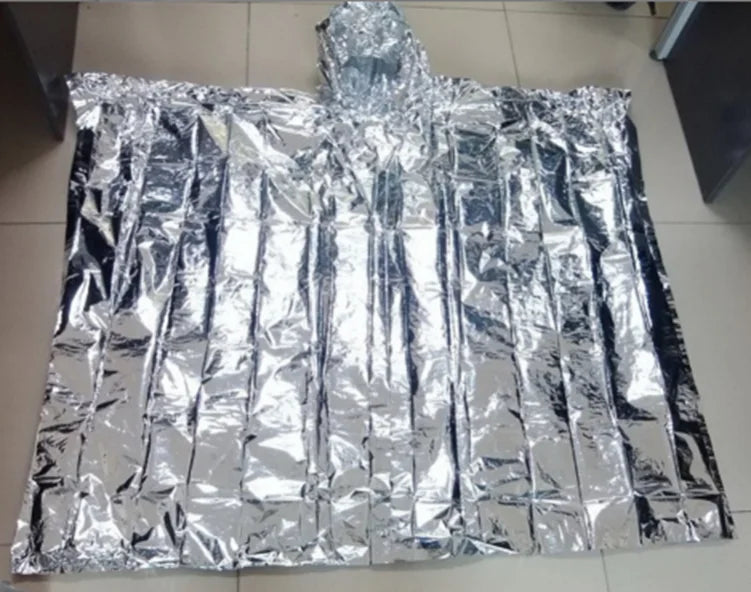 Unisex Lightweight Emergency Waterproof Rain Poncho Reusable Thermal Blanket Outdoor Camping Customized Poncho