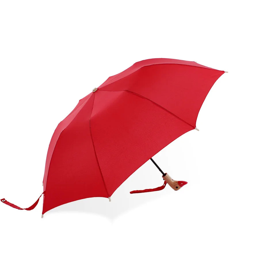 Magic Mini Folding Corporate Gifts  Sun Umbrella  Custom Kids Lovely Fancy Wooden Animal Bird Duck Head Handle Umbrella