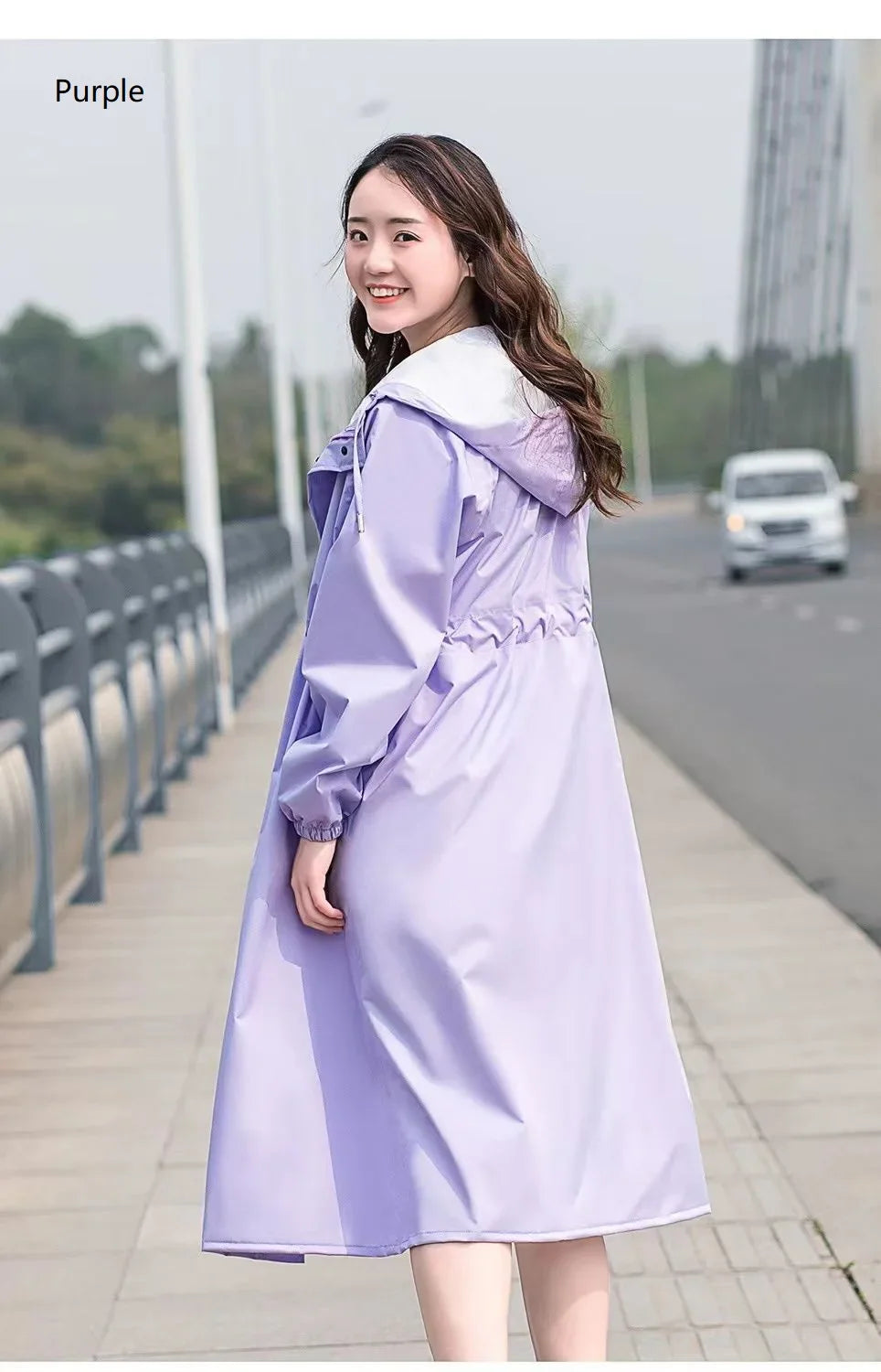 Fashionable Customizable Polyester Raincoat for Adults Waterproof Clothing With Logo Long Rain Poncho Hiking Outdoor Activities