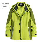 Women and Men Three-in-One Winter Ski Suit Waterproof Breathable Outdoor Work Clothes Two-Piece Set With Warm Jackets Raincoat