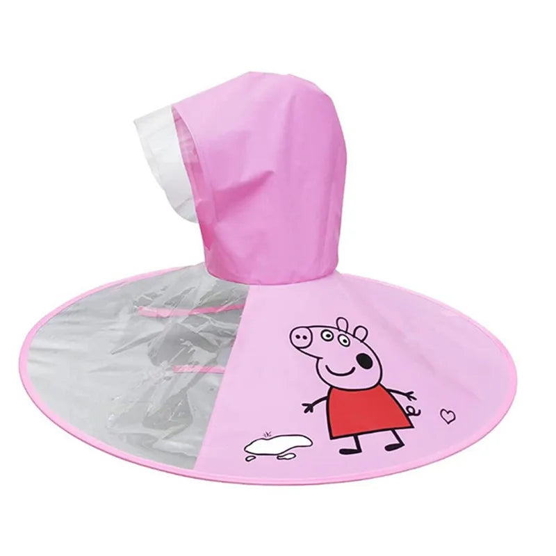 Children's Cartoon Creative Animal Cap Raincoat Kids Rainproof Folding Poncho With Logo Hood Foldable Umbrella for Rain All Ages
