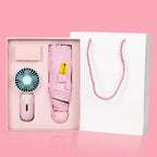 2024 Summer New Product-Luxury Portable Fan Umbrella Promotional Contemporary Mini UV Cell Phone Umbrella Set High Visibility