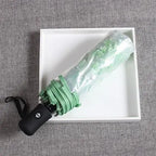 Wholesale Travel Sakura Cherry Printing Transparent 3-Folding  Umbrella Auto Open POE clear Umbrella Custom logo