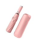 Adults' Windproof Compact LED Folding Umbrella 10k Pongee Panels UV Protection 190t Material Swivel Handle Customizable Logo