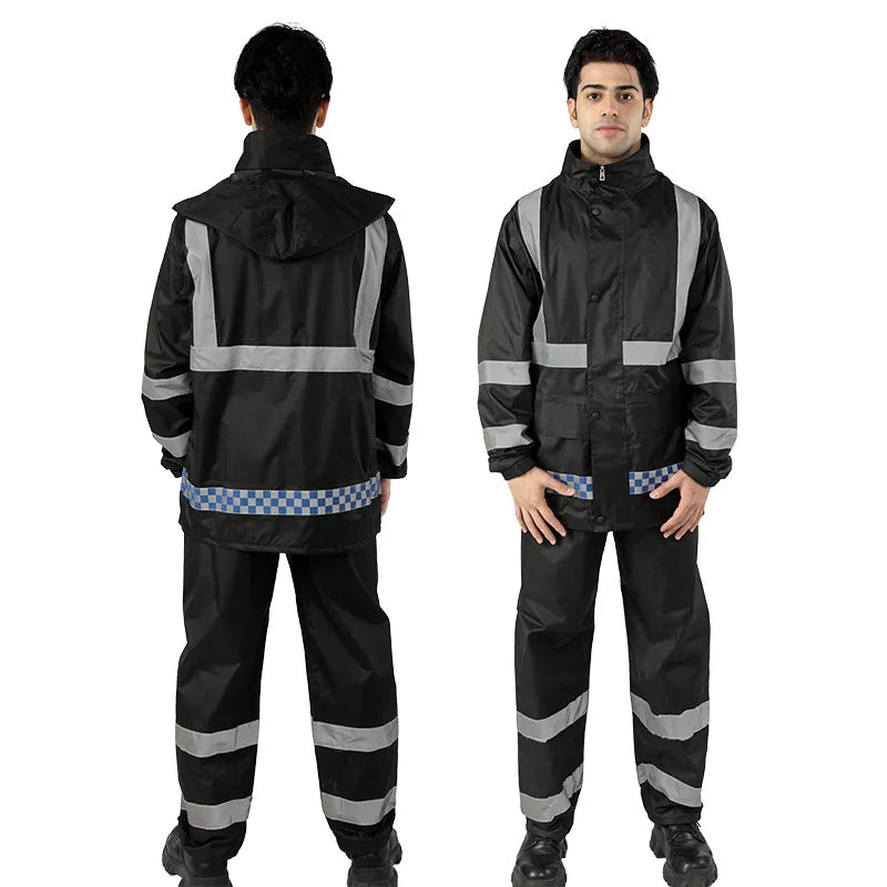 Whole Sale Factory Price Rain Suit Rainproof  Raincoat Set With Pants Waterproof Custom Rain Coat With Reflection Tapes Secondary image