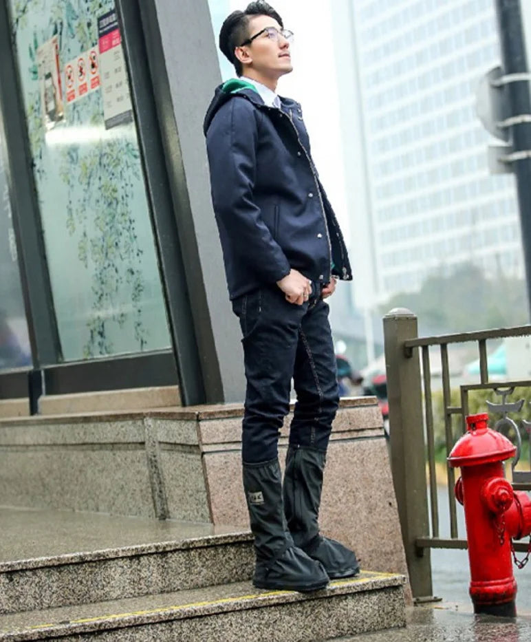 Fashion PVC Waterproof Shoe Covers Stylish Portable Rain Protection Dry Boots Covers Secondary image