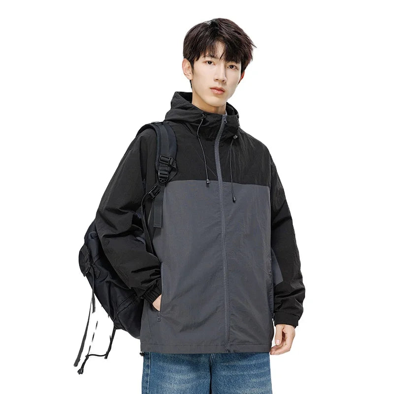 New Style Splicing Color Windproof Hooded Jacket for Men and Women Can Wear Double Raincoat Waterproof for Motorcycle Usage Main image