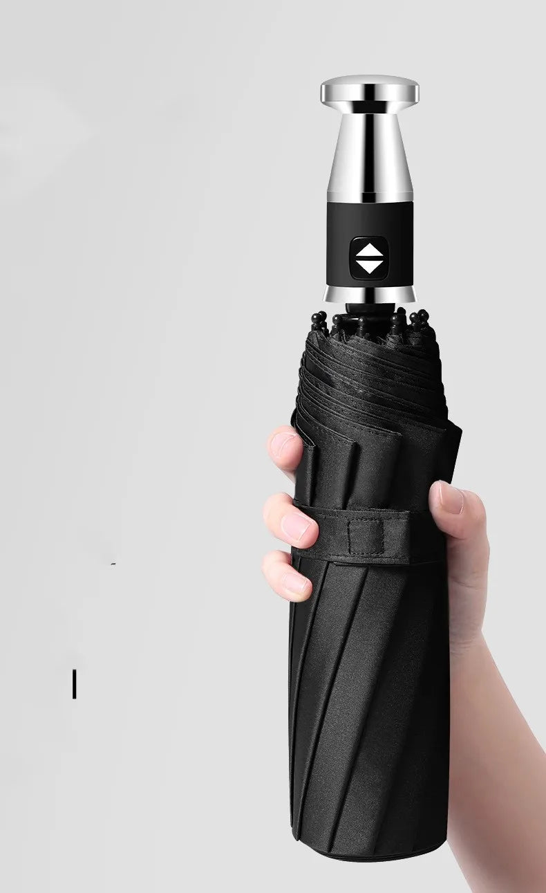 Wholesale Custom 3-Fold Luxury Branded Umbrella High Quality Super Strong Windproof With 10 Ribs UV Printing New Design Sunshade