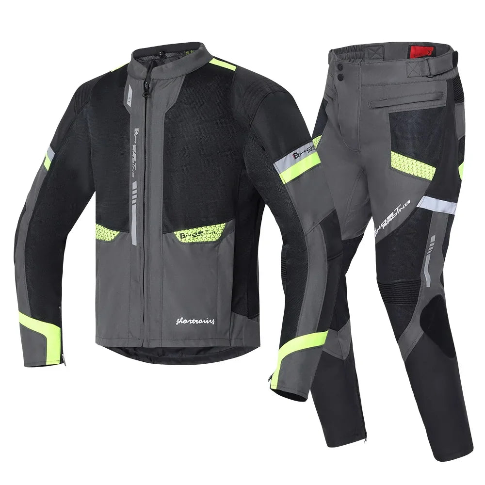 Outdoor Anti-Fall Motorcycle Raincoat Suit With Waterproof Cycling Rain Pants Hooded Jacket in Shirt Style for Motorcycles Secondary image