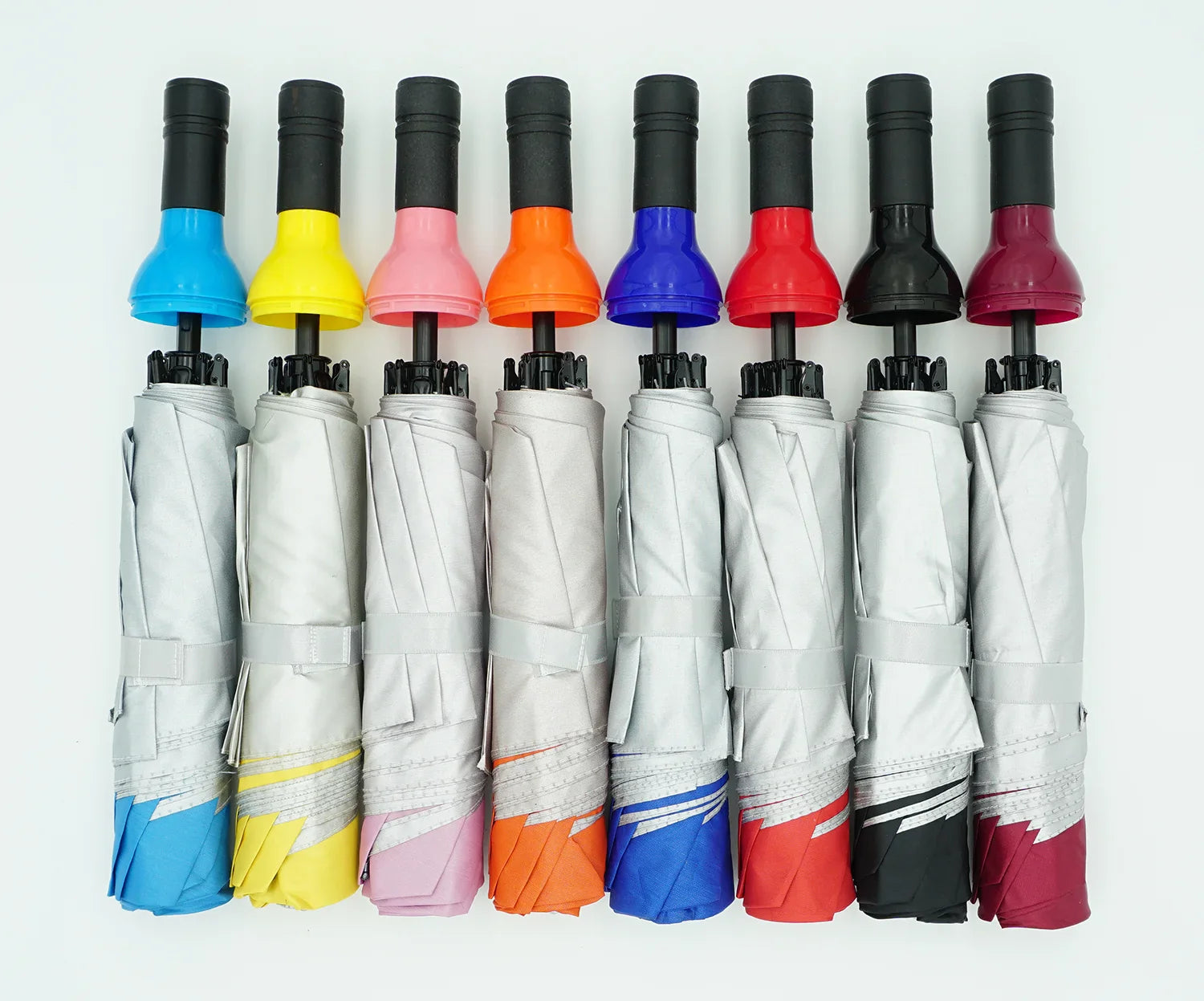 Custom Printed 3-Folding Automatic Golf Umbrella for Rain Travel Wine Bottle Advertise-Cheap Gift Promotion Secondary image