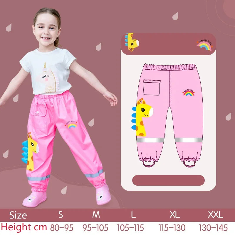 Unisex Children's Dinosaur Print Raincoat and Pants Waterproof Plastic Durable for Camping and Fishing With Custom Logo