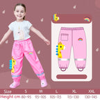 Unisex Children's Dinosaur Print Raincoat and Pants Waterproof Plastic Durable for Camping and Fishing With Custom Logo