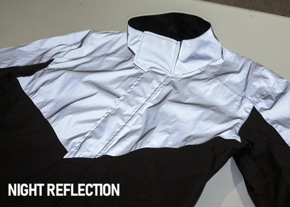 Reflective Waterproof Cycling Suit Hood  Jacket Pants With Integrated Shoe Covers Eco-Friendly Visible Protection for Riders