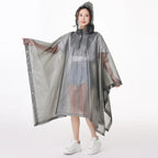 Eco-Friendly 3 in 1 EVA Rain Poncho Waterproof Rain Cape With Reflective Strip for Outdoor Hiking & Camping Durable Windproof