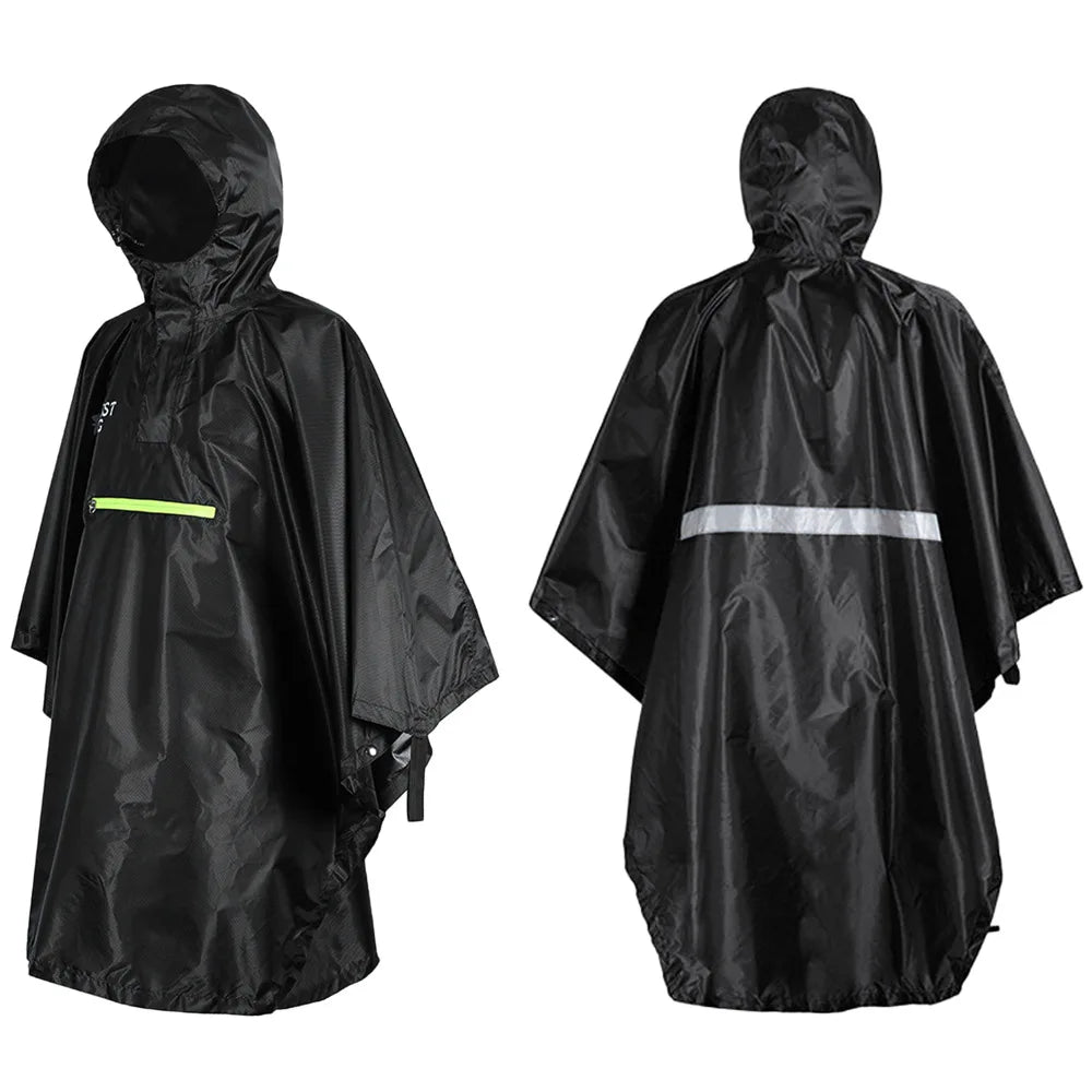 Custom Designed Waterproof Breathable Polyester Rain Cape  Hood Motorcycle Raincoat Folded In's Own Pocket Main image