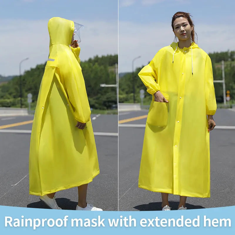 EVA Waterproof Rain Poncho Women Men High Durable Reusable Raincoat Hood Environmentally Protected Customizable Logo Hiking